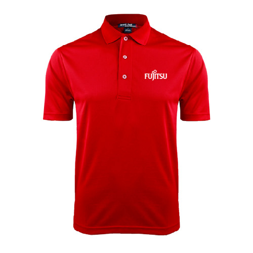Red Dry Mesh Polo-Fujitsu