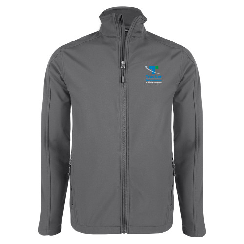 Charcoal Softshell Jacket-TrueNet Communications Stacked