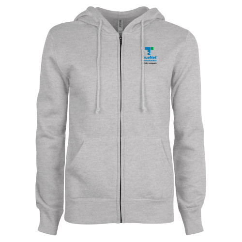 ENZA Womens Grey Fleece Full Zip Hoodie-TrueNet Communications Stacked