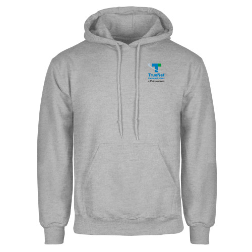 Grey Fleece Hoodie-TrueNet Communications Stacked