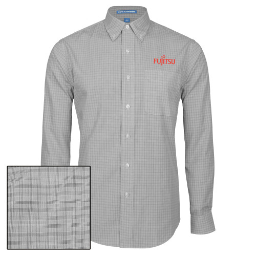 Charcoal Plaid Long Sleeve Button Down-Fujitsu