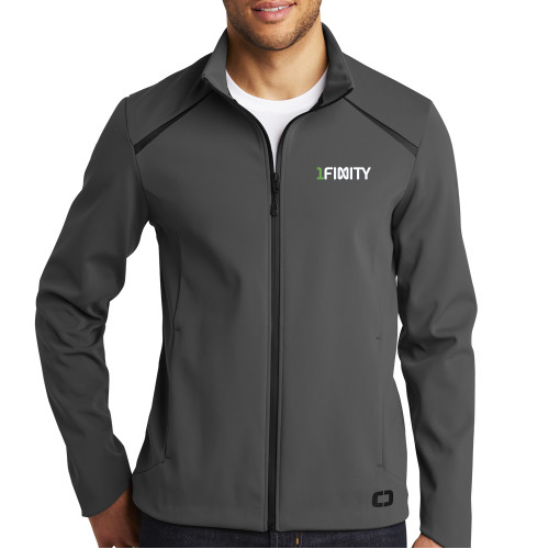 OGIO Charcoal Exaction Softshell Jacket-1Finity Wordmark