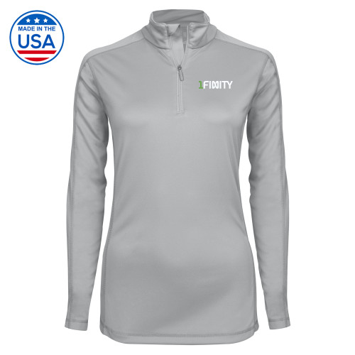Syntrel Womens Platinum Interlock 1/4 Zip-1Finity Wordmark