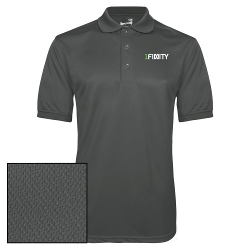 Charcoal Dry Mesh Polo-1Finity Wordmark