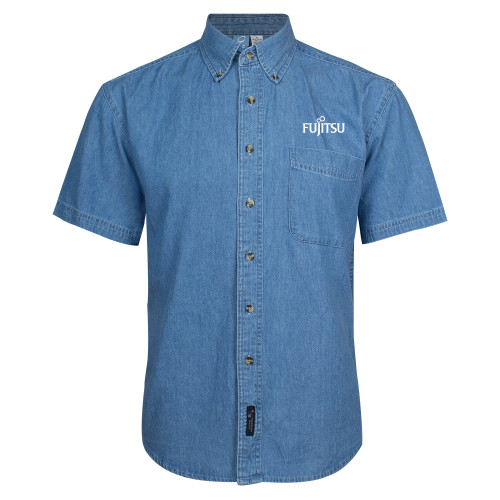 Denim Shirt Short Sleeve-Fujitsu