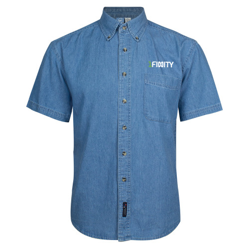 Denim Shirt Short Sleeve-1Finity Wordmark