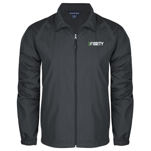 Charcoal Full Zip Wind Jacket-1Finity Wordmark