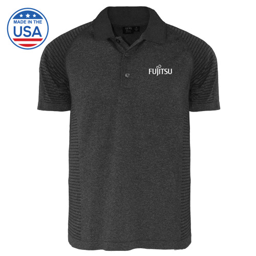Heather Charcoal Body Mapping Polo-Fujitsu