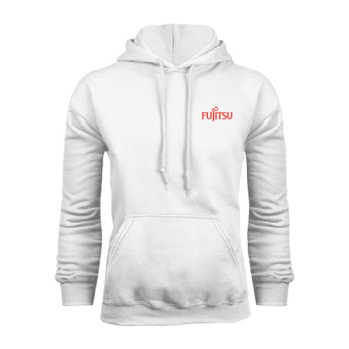 White Fleece Hoodie-Fujitsu