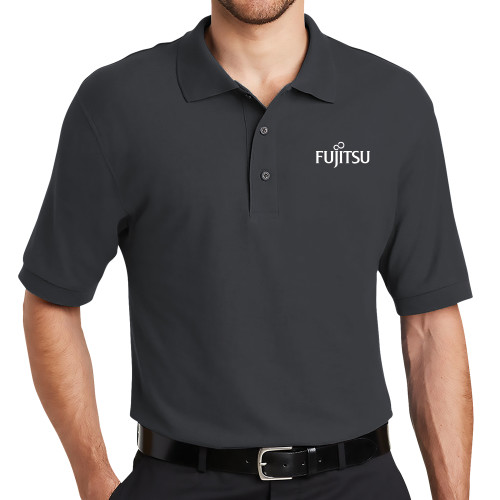 Charcoal Silk Touch Polo-Fujitsu