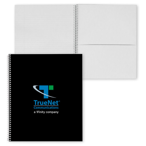 Clear 7 x 10 Spiral Journal Notebook-TrueNet Communications Stacked