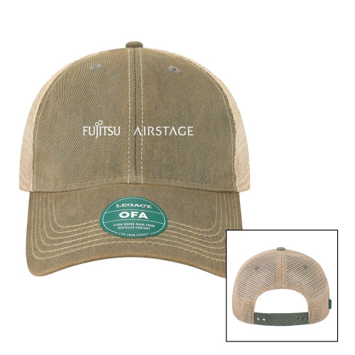 General Legacy Grey/Khaki Old Favorite Trucker Hat-Fujitsu Airstage Horizontal