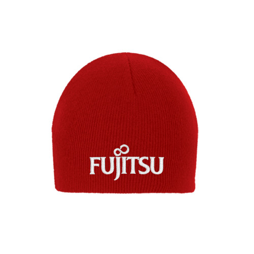 Red Knit Beanie-Fujitsu