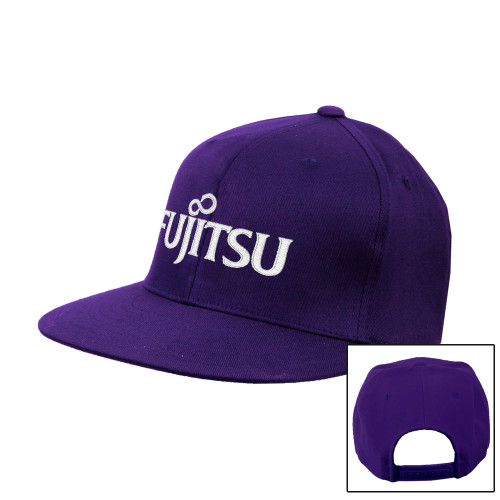 Purple Twill Flat Bill Snapback Hat-Fujitsu