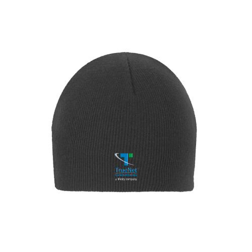 Charcoal Knit Beanie-TrueNet Communications Stacked