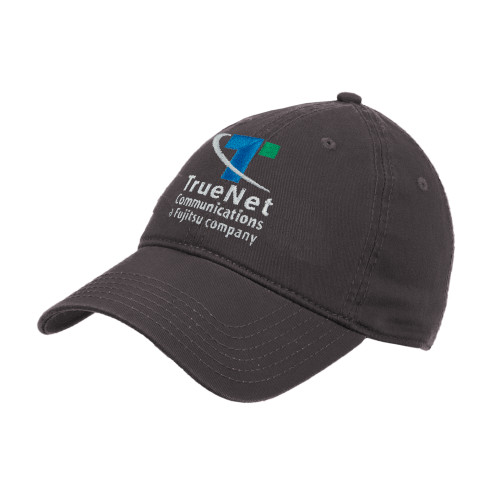 Charcoal Unstructured Adjustable Low Profile Hat-TrueNet Communications Stacked