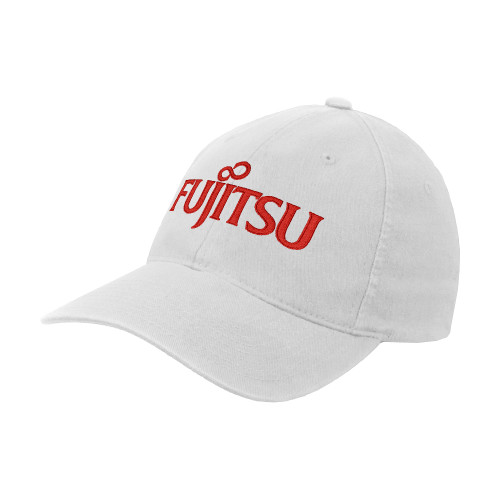 White Flexfit Structured Low Profile Hat-Fujitsu