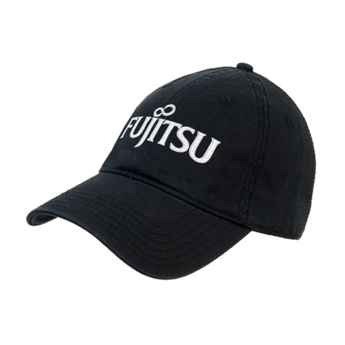 Black Unstructured Adjustable Low Profile Hat-Fujitsu