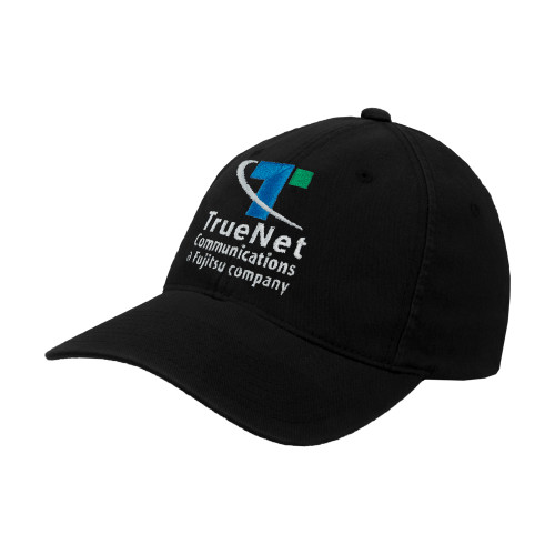 Black Flexfit Structured Low Profile Hat-TrueNet Communications Stacked