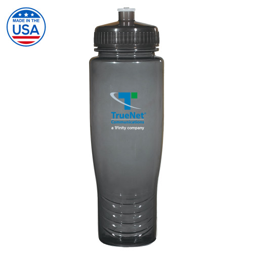 Spectrum Charcoal Sport Bottle 28oz-TrueNet Communications Stacked