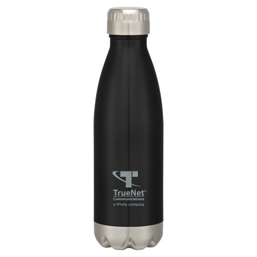 Swig Stainless Steel Black Bottle 16oz-TrueNet Communications Stacked