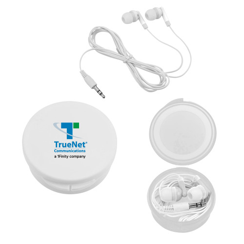 Ear Buds in White Case-TrueNet Communications Stacked