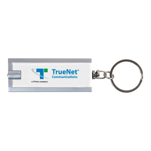 Turbo White Flashlight Key Holder-TrueNet Communications Flat