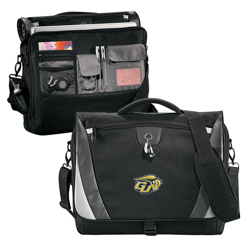 Black/Grey Slope Computer Messenger Bag - GU Bison