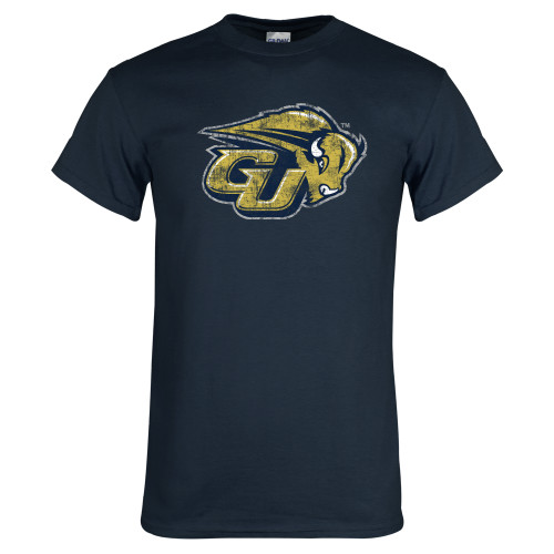 Navy T Shirt - GU Bison Distressed