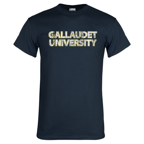  Navy T Shirt - Gaullaudet University Distressed