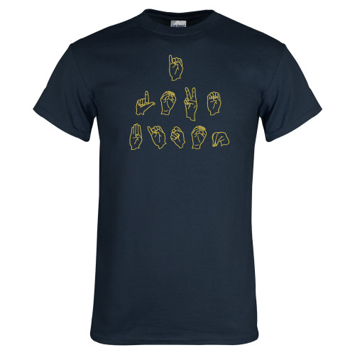  Navy T Shirt - ASL I Love Bison