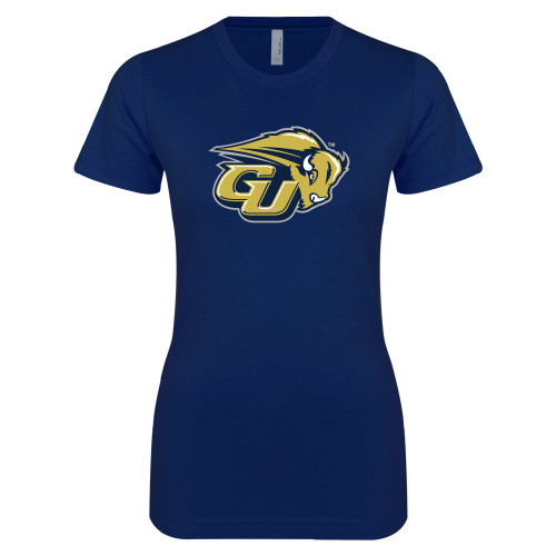  Next Level Womens Navy Boyfriend Tee - GU Bison