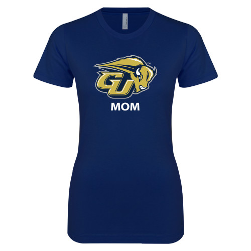  Next Level Womens Navy Boyfriend Tee - Mom