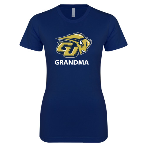  Next Level Womens Navy Boyfriend Tee - Grandma