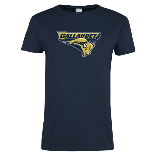  Womens Short Sleeve Navy Tee - Gallaudet Bison