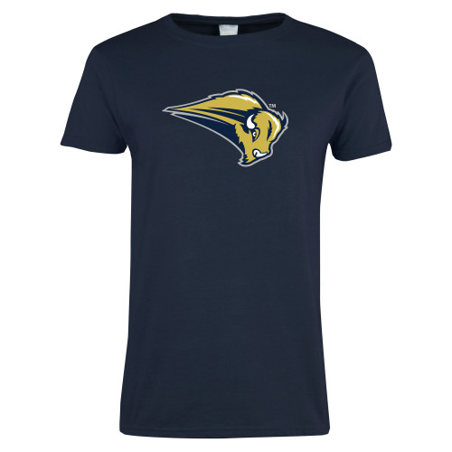  Womens Short Sleeve Navy Tee - Bison Mark
