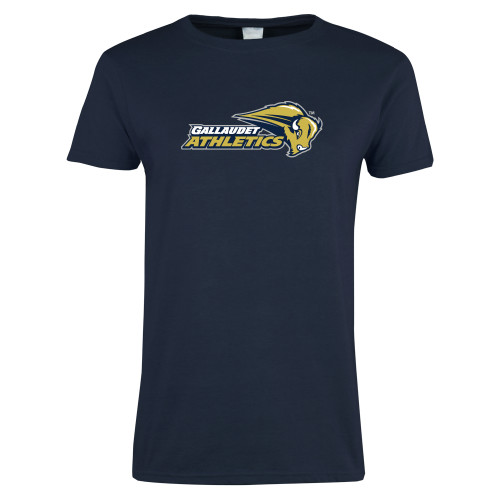  Womens Short Sleeve Navy Tee - Gallaudet Athletics