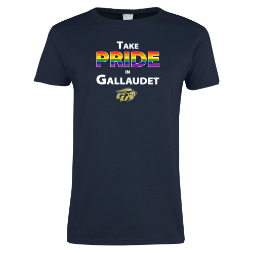  Womens Short Sleeve Navy Tee - Pride in Gallaudet