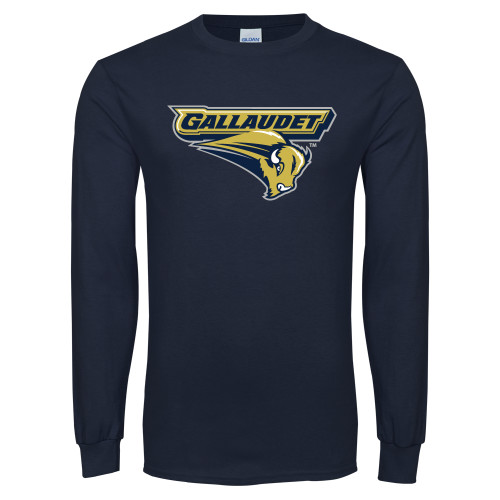  Navy Long Sleeve T-Shirt - Gallaudet Bison