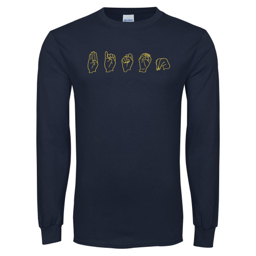  Navy Long Sleeve T-Shirt - ASL Bison
