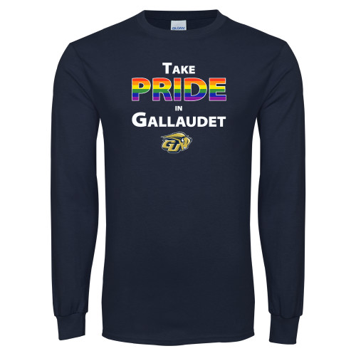  Navy Long Sleeve T-Shirt - Pride in Gallaudet