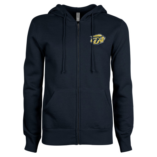  ENZA Womens Navy Fleece Full Zip Hoodie - GU Bison