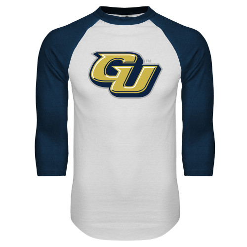  White/Navy Raglan Baseball T Shirt - GU