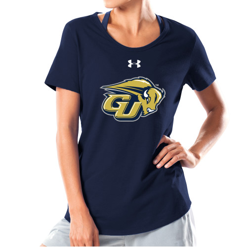 Under Armour Womens Navy Charged Cotton Tee - GU Bison