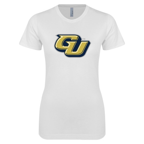  Next Level Womens White Boyfriend Tee - GU