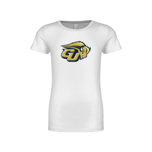  Next Level Girls White Fashion Fit T Shirt - GU Bison