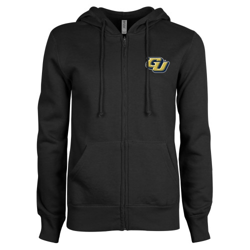  ENZA Womens Black Fleece Full Zip Hoodie - GU