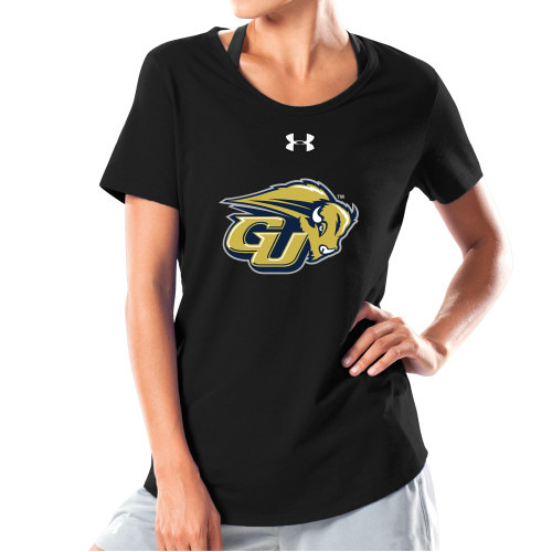  Under Armour Womens Black Charged Cotton Tee - GU Bison