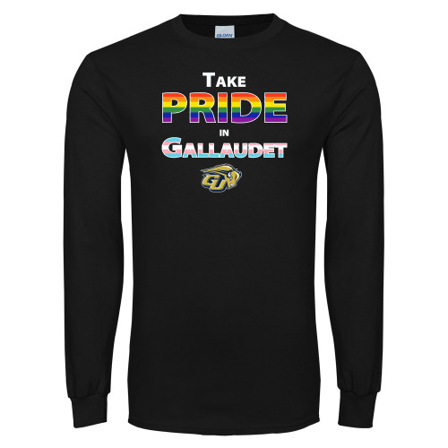  Black Long Sleeve T Shirt - Pride in Gallaudet Design
