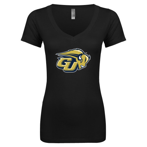  Next Level Womens Black Ideal V Tee - GU Bison